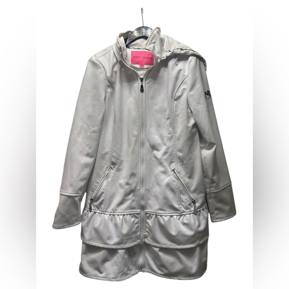 Betsey Johnson White womens Raincoat size L